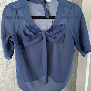 VERO MODA Sheer Navy Blue Top